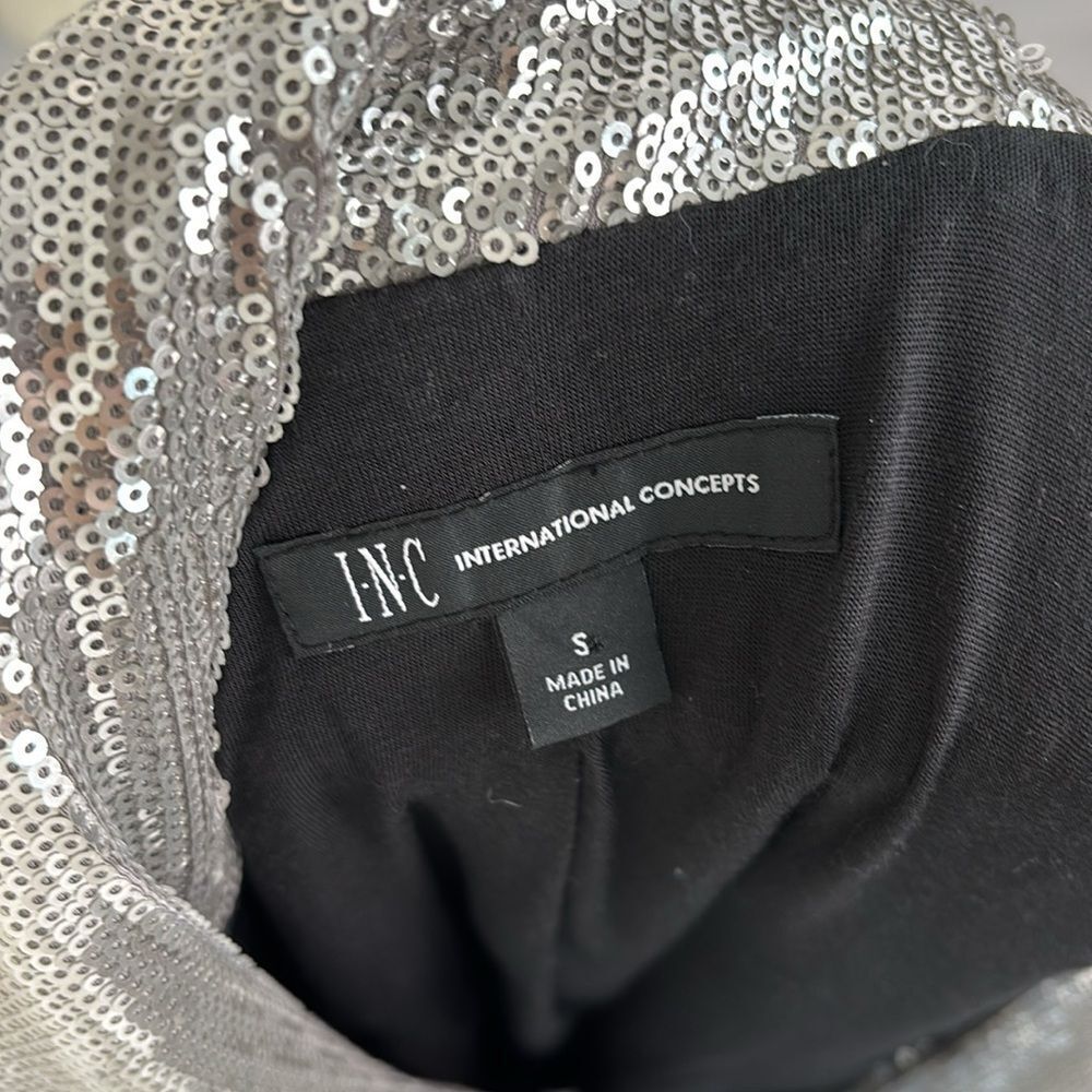 Inc Black Silver Sequins Blazer - image 6